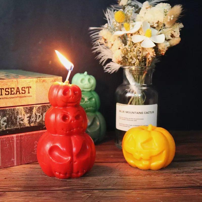 Halloween Pumpkin Candle Mold DIY Aromatherapy Candle Soap Plaster Ornament