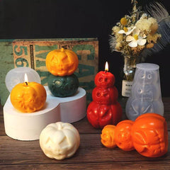 Halloween Pumpkin Candle Mold DIY Aromatherapy Candle Soap Plaster Ornament