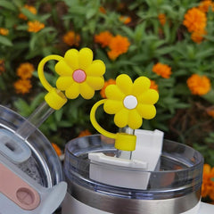 10pcs Reusable Straw Toppers Cartoon Silicone Caps for Party Favor Bags