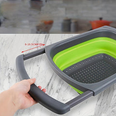 Telescopic Folding Drain Basket for Fruits and Vegetables