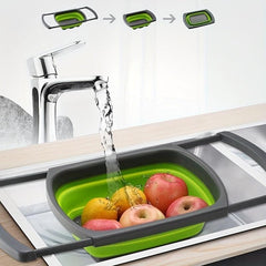 Telescopic Folding Drain Basket for Fruits and Vegetables
