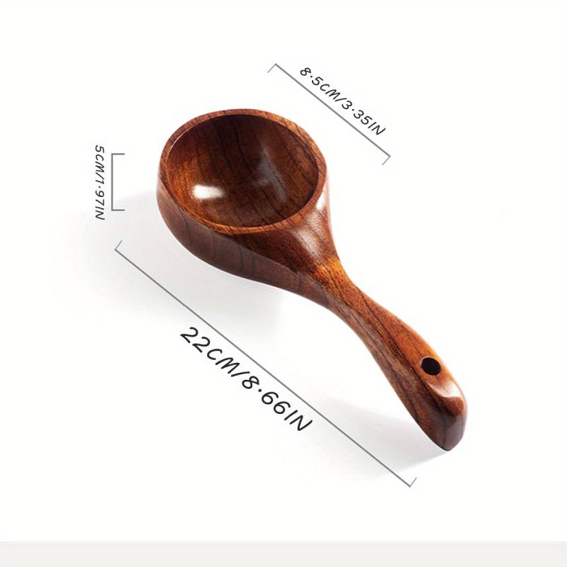 Large Wooden Scooping Rice Spoon Short Handle for Cereal Flour Soup