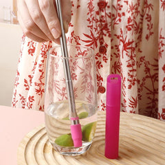 304 Stainless Steel Retractable Straw for Beverage Stirring
