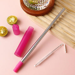 304 Stainless Steel Retractable Straw for Beverage Stirring