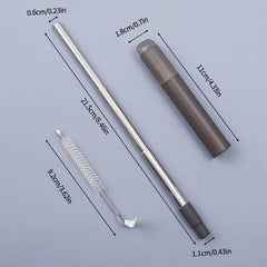 304 Stainless Steel Retractable Straw for Beverage Stirring