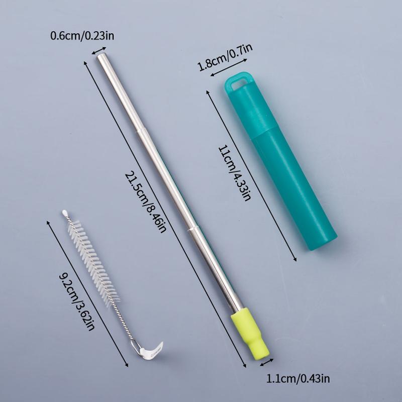 304 Stainless Steel Retractable Straw for Beverage Stirring