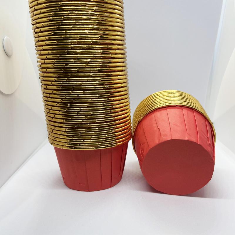 50pcs Disposable Cupcake Cups Golden Silvery Muffin Cups
