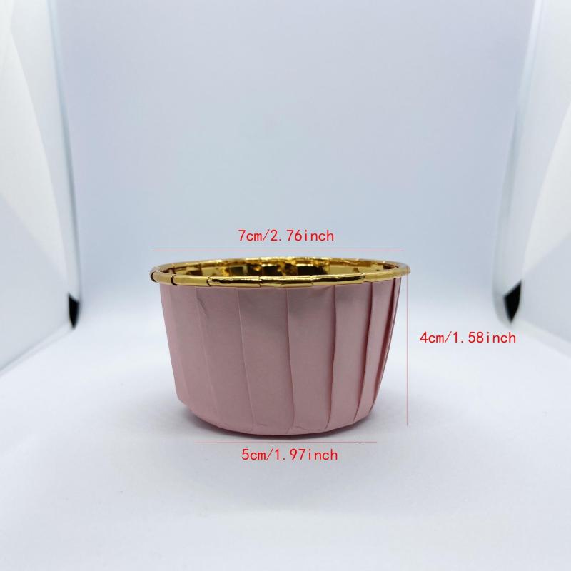 50pcs Disposable Cupcake Cups Golden Silvery Muffin Cups
