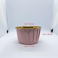 50pcs Disposable Cupcake Cups Golden Silvery Muffin Cups