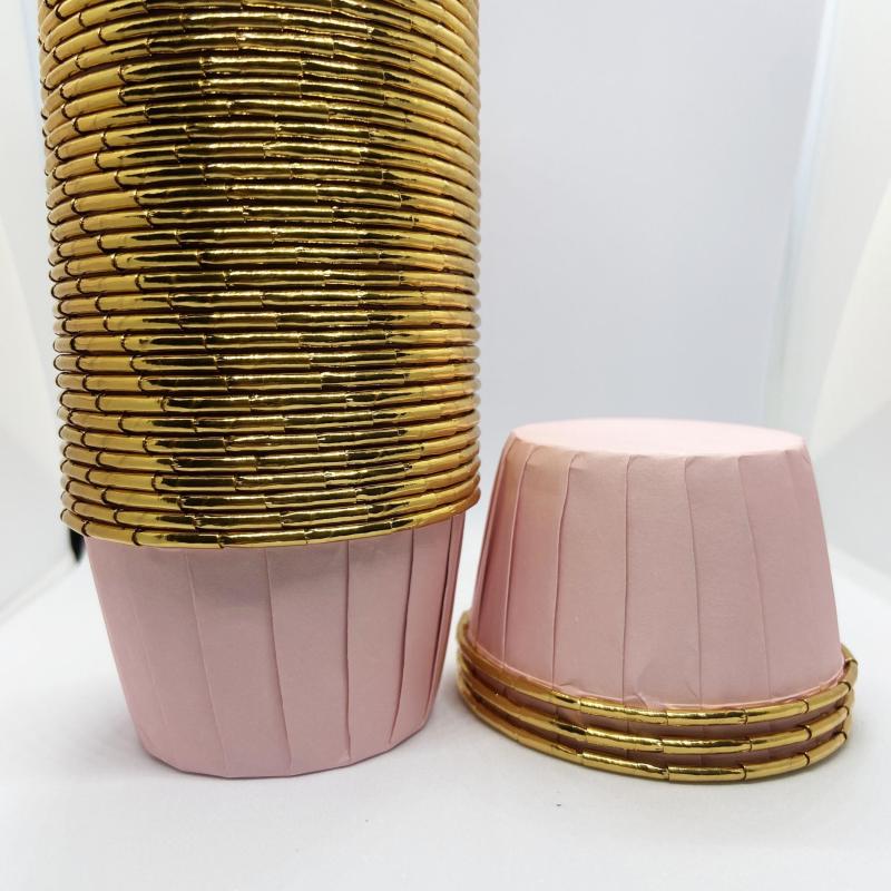 50pcs Disposable Cupcake Cups Golden Silvery Muffin Cups