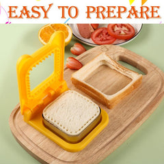 Sandwich Cutter & Sealer for Kids DIY - Great for Breakfast & Lunchbox