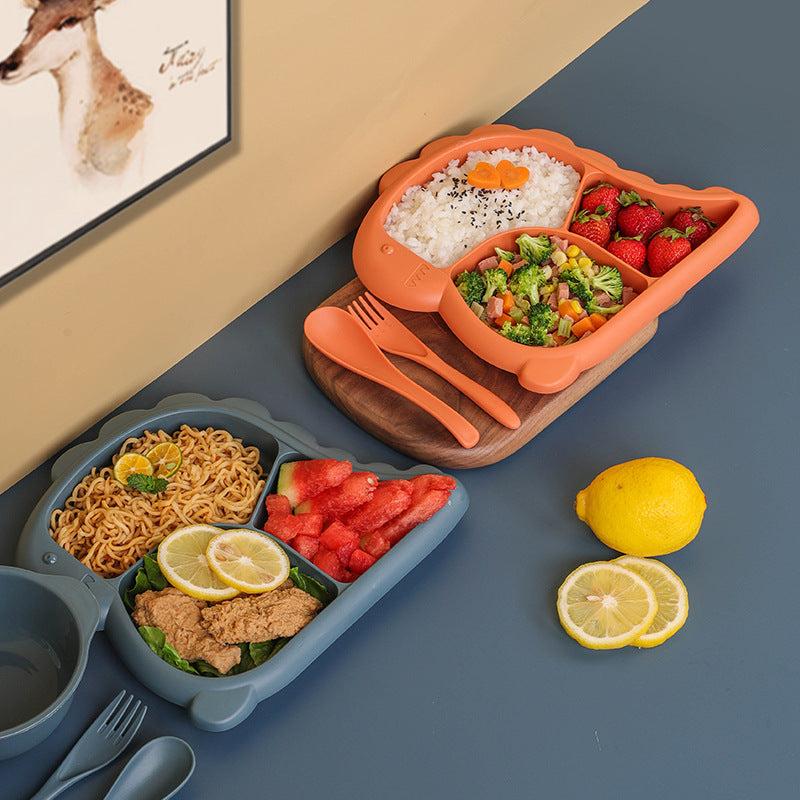 1pc Plastic Divided Grid Dinner Plate Thickened Household Kitchen Tableware