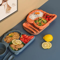 1pc Plastic Divided Grid Dinner Plate Thickened Household Kitchen Tableware