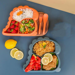 1pc Plastic Divided Grid Dinner Plate Thickened Household Kitchen Tableware