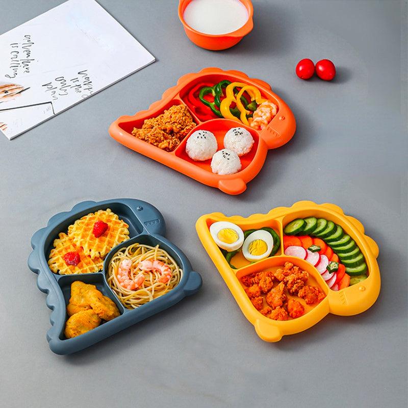 1pc Plastic Divided Grid Dinner Plate Thickened Household Kitchen Tableware
