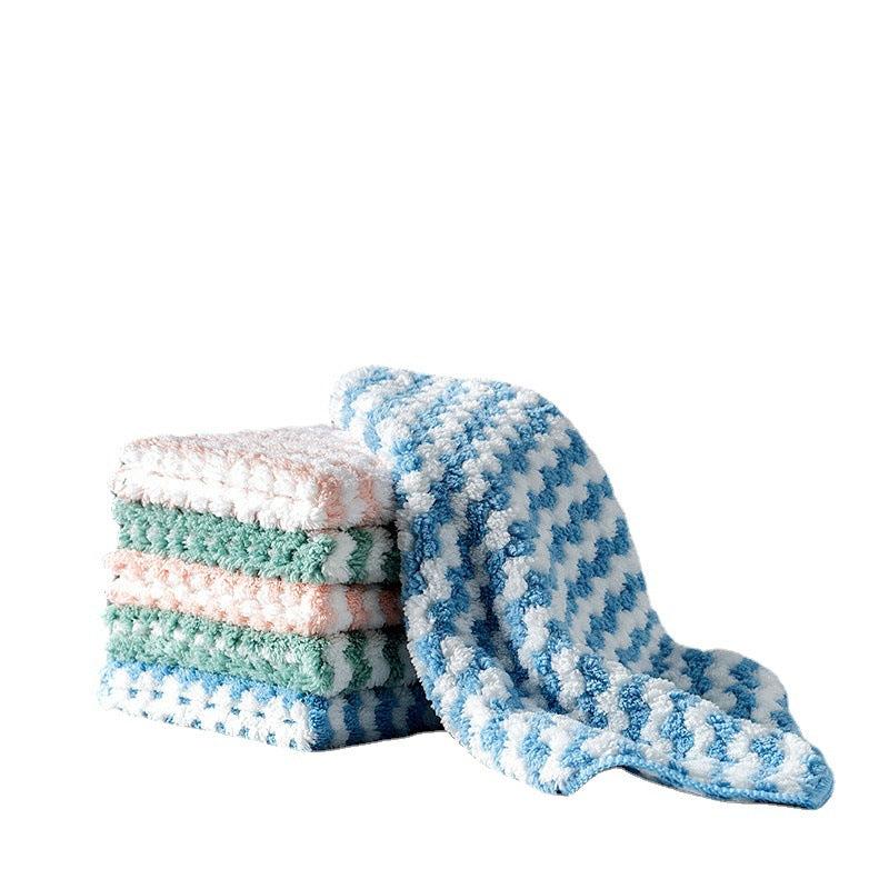 5pcs Microfiber Dish Cloth Reusable Cleaning Rag Fast Drying Kitchen Home Mixed