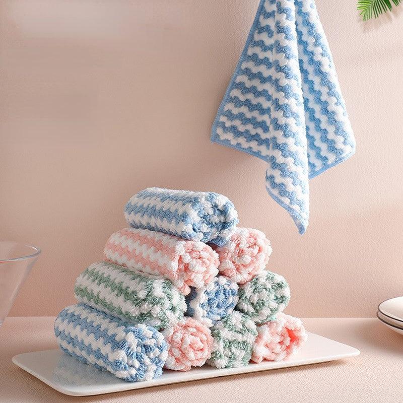 5pcs Microfiber Dish Cloth Reusable Cleaning Rag Fast Drying Kitchen Home Mixed