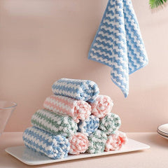 5pcs Microfiber Dish Cloth Reusable Cleaning Rag Fast Drying Kitchen Home Mixed