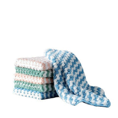 5pcs Microfiber Dish Cloth Reusable Cleaning Rag Fast Drying Kitchen Home Mixed