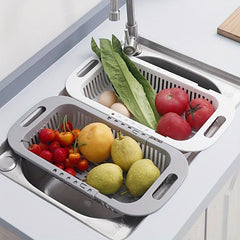 Adjustable Sink Rack Multifunctional Colander for Vegetable Washing