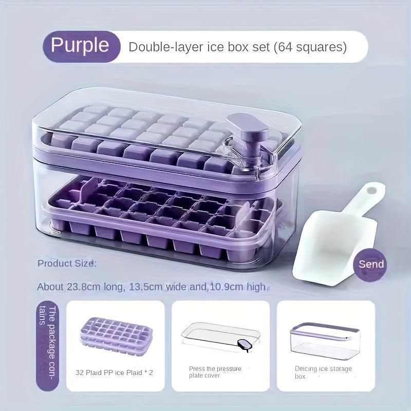 Easy Release Double Layer Ice Box with Ice Grid