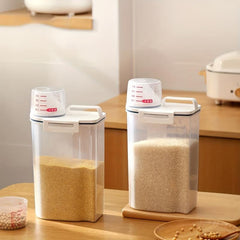 Transparent Food Storage Box for Rice Oatmeal Cereal Pasta Flour