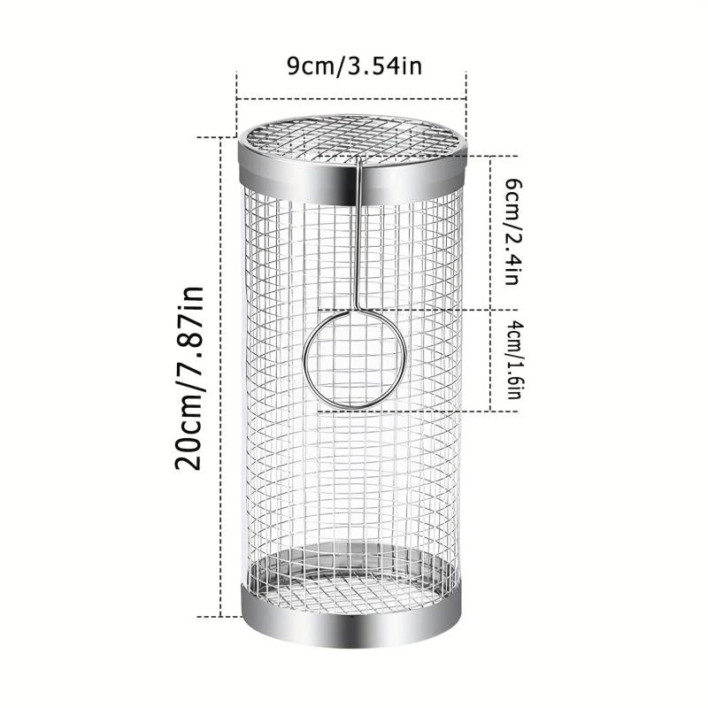 Stainless Steel BBQ Rolling Grill Basket