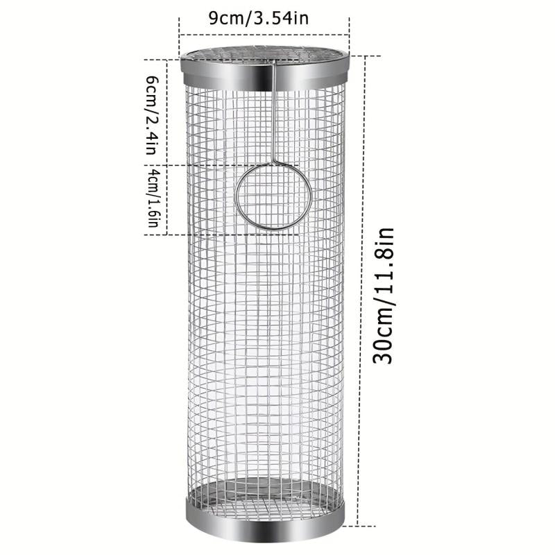 Stainless Steel BBQ Rolling Grill Basket
