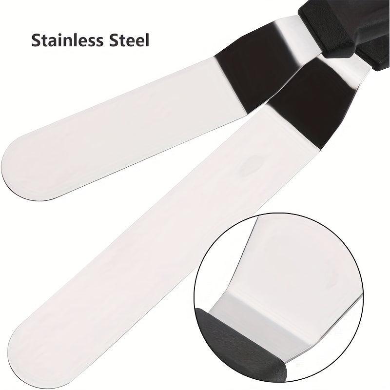 3pcs Set Stainless Steel Offset Cake Spatula
