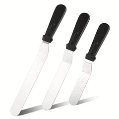 3pcs Set Stainless Steel Offset Cake Spatula