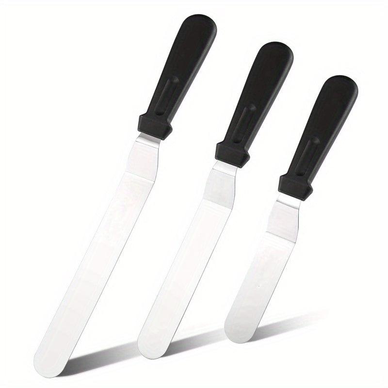 3pcs Set Stainless Steel Offset Cake Spatula