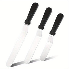 3pcs Set Stainless Steel Offset Cake Spatula
