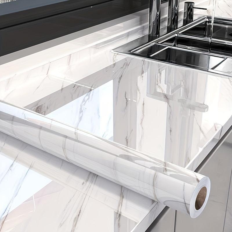 Marble Pattern Self Adhesive Peel & Stick Wallpaper for Kitchen