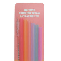 6pcs Reusable Silicone Straws with Brush for Healthy Drinking