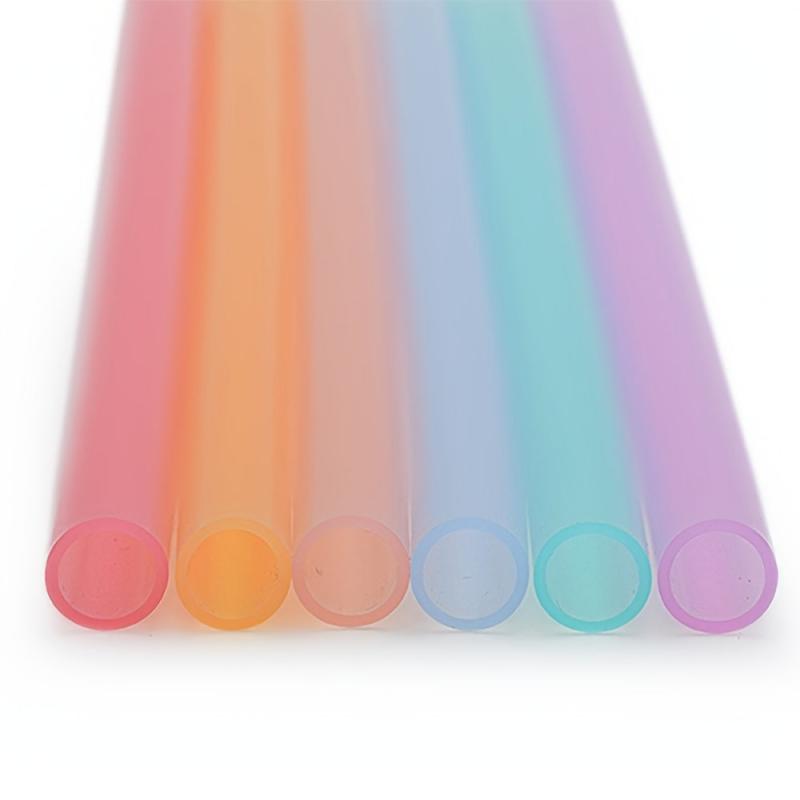6pcs Reusable Silicone Straws with Brush for Healthy Drinking