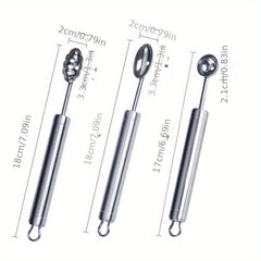 3pcs Stainless Steel Melon Baller Scoop Watermelon Spoon