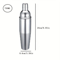 Stainless Steel Cocktail Shaker 750ml with Strainer for Home and Bar