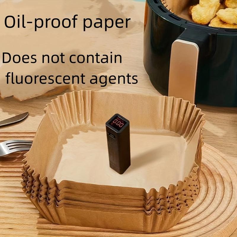 100pcs Disposable Air Fryer Liners 16.0cm Square Paper Air Fryer Liner Pots