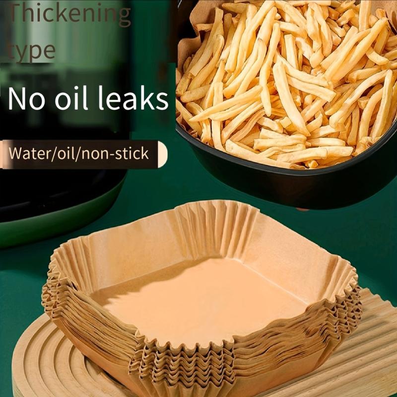 100pcs Disposable Air Fryer Liners 16.0cm Square Paper Air Fryer Liner Pots