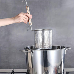 Stainless Steel Pasta Basket with Handle for Spaghetti and Noodles