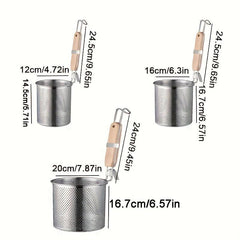 Stainless Steel Pasta Basket with Handle for Spaghetti and Noodles