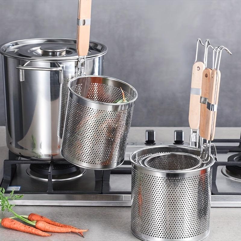Stainless Steel Pasta Basket with Handle for Spaghetti and Noodles