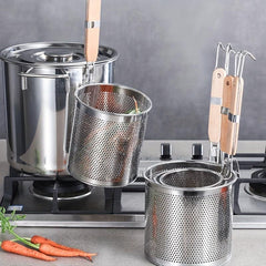 Stainless Steel Pasta Basket with Handle for Spaghetti and Noodles