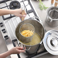 Stainless Steel Pasta Basket with Handle for Spaghetti and Noodles