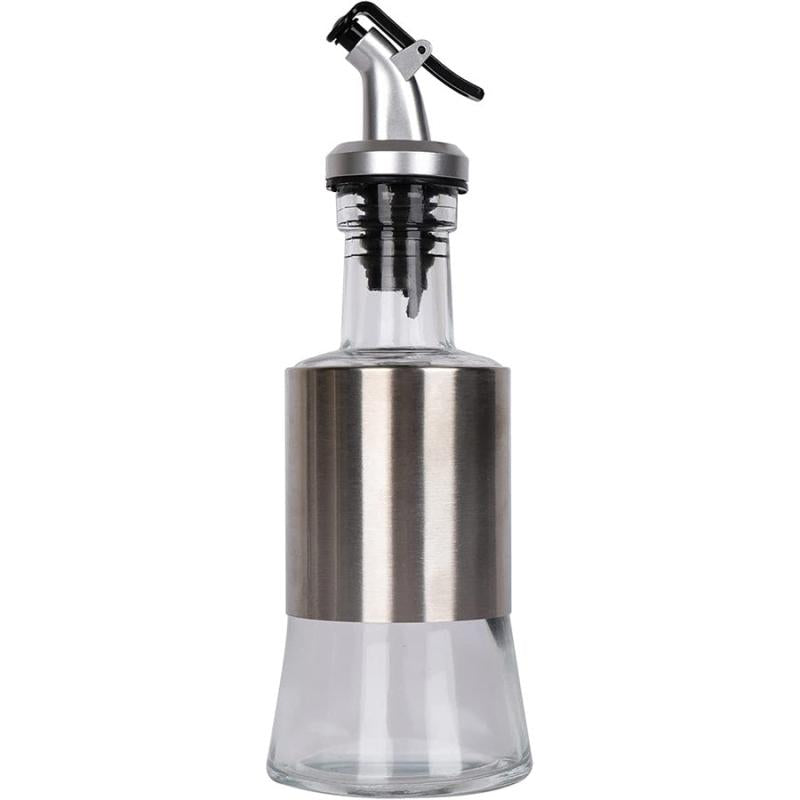 Glass Seasoning Bottle with Stainless Steel Sheath, 3-Piece Set