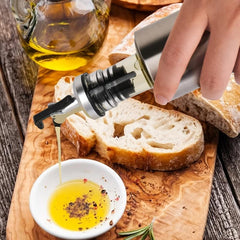 Glass Seasoning Bottle with Stainless Steel Sheath, 3-Piece Set