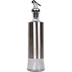 Glass Seasoning Bottle with Stainless Steel Sheath, 3-Piece Set