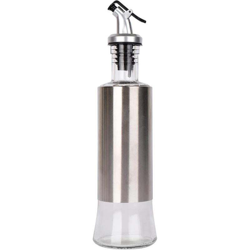 Glass Seasoning Bottle with Stainless Steel Sheath, 3-Piece Set