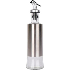 Glass Seasoning Bottle with Stainless Steel Sheath, 3-Piece Set