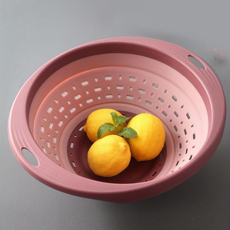 1pc Collapsible Silicone Colander Fruit Vegetable Strainer
